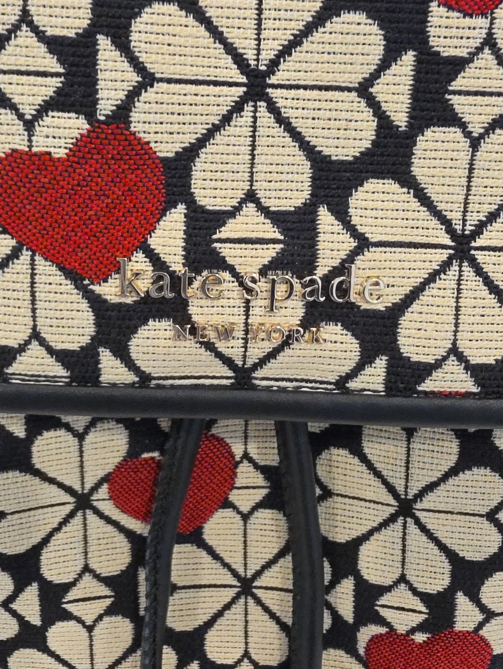 Kate Spade Spade Flower Heart Jacquard Drawstring Backpack View 2